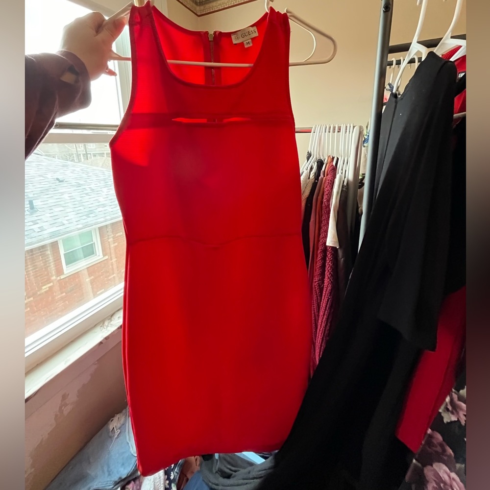 Guess - Red Bodycon Dress - Size Medium